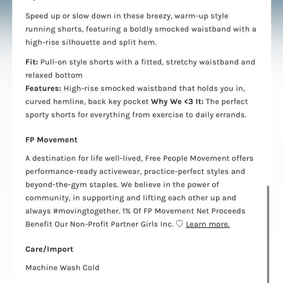 FP Movement- NWT The Way Home Shorts Size M - Picture 7 of 7